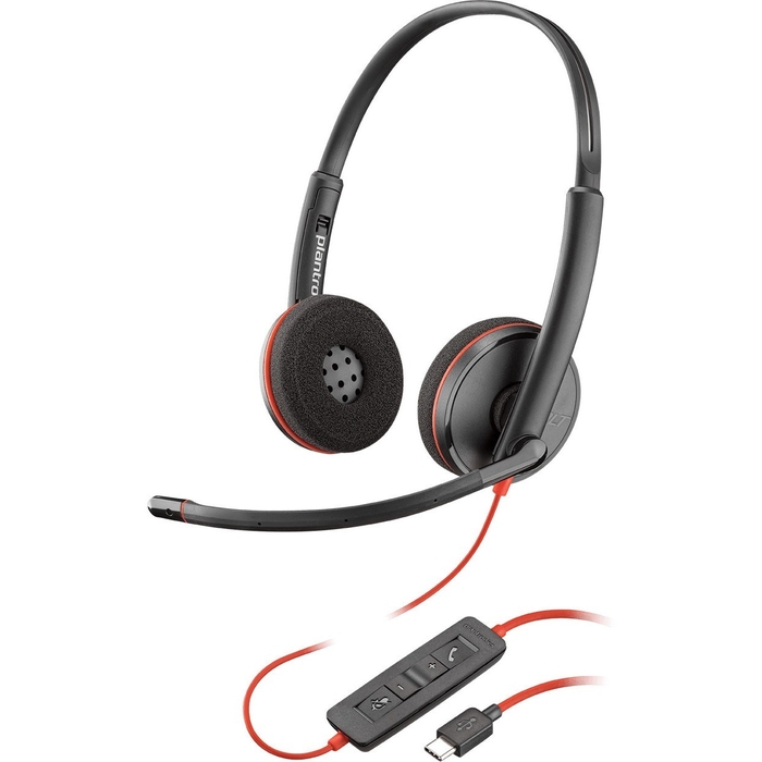 Poly Audífonos con Micrófono Binaural Blackwire 3220, Alámbrico, USB A - Negro