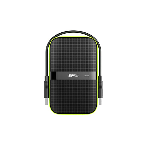 Disco duro externo portátil Silicon Power 1TB, de uso rudo Shockproof/Resistente al agua, 2,5", USB 3.0 - Negro