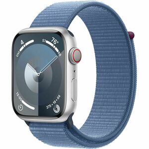 Apple Watch Series 9 (GPS) 45mm SILVER Aluminum Case with WINTER BLUE Sport Loop