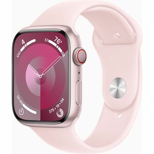 Apple Watch Series 9 GPS 45mm Pink Aluminum Case with Light Pink Sport Band - S/M