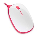 Ratón Microsoft Express - USB - Canal azul - 3 Botón(es) - 3 Programmable Button(s) - Rojo, Blanco