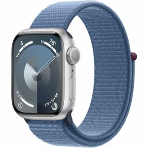 Apple Watch S9 41mm Silver Aluminum Case with Winter Blue Sport Loop - Silver, MR923LL/A